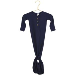 $18 ADD ON lou‎ lou & co. navy bamboo knotted gown newborn Zara Baby Gap Peek
